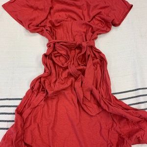 COMUNE Waldorf Tie-Waist Dress, Red